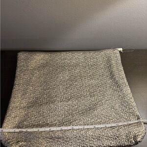 Space NK Gold Zippered Makeup Packing Bag 12” x 10” NWT